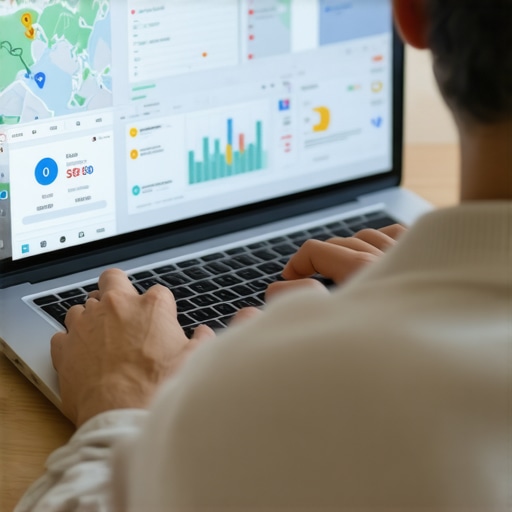 Person working on local SEO analysis on a laptop