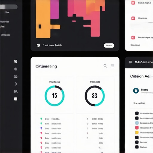 Screenshot of local SEO tools dashboard with ranking and citation data.