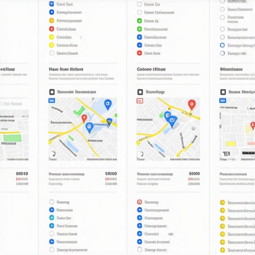 Infographic illustrating factors like reviews, engagement, backlinks, and schema for Google Maps ranking.