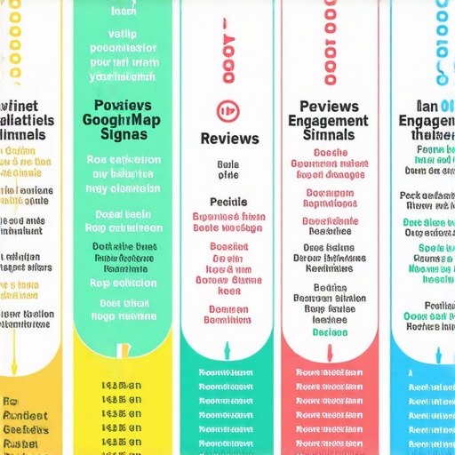 Infographic illustrating various factors influencing Google Map rankings, emphasizing depth and complexity.