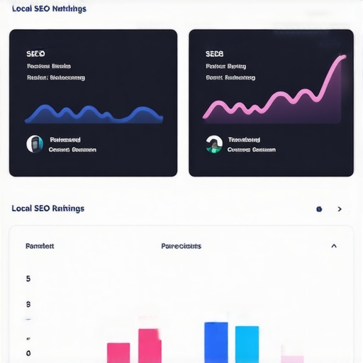 Screenshot of a local SEO analytics dashboard showing rankings and metrics