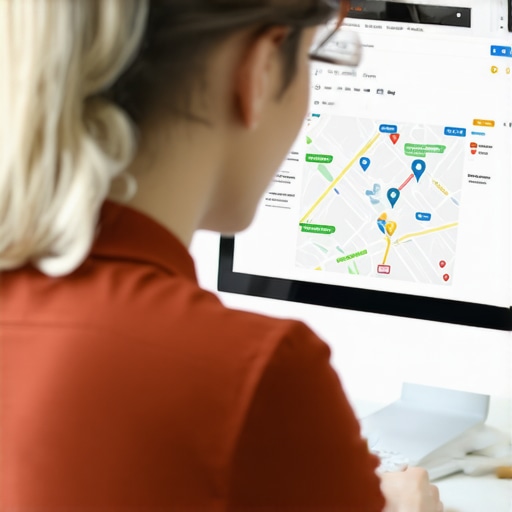 Person editing a business listing on Google Maps on a computer.