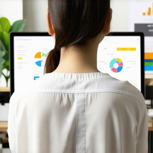 Person reviewing local business SEO analytics on a computer with maps and charts.