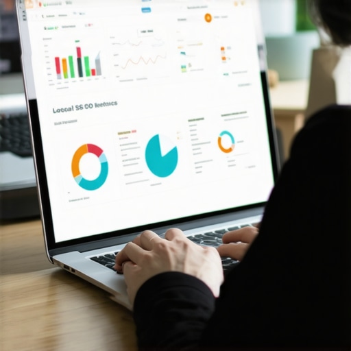 Person reviewing local SEO data on laptop to maintain and improve map rankings