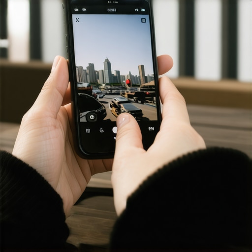 Person geo-tagging photos on a smartphone to improve local search rankings