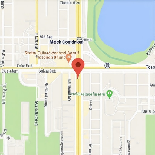 Map illustrating the strategic service area radius for enhancing local search visibility.