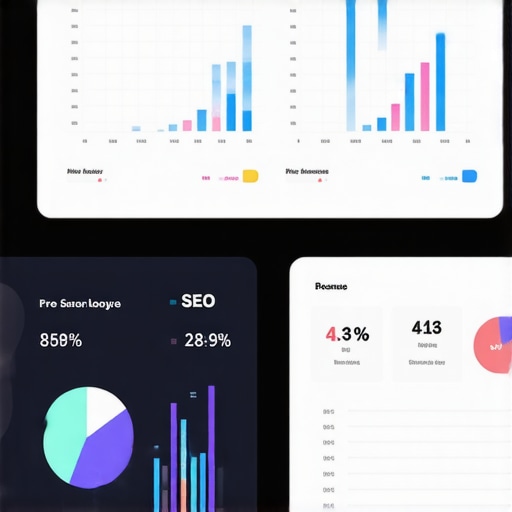 Screenshots of analytics dashboards displaying local search performance metrics