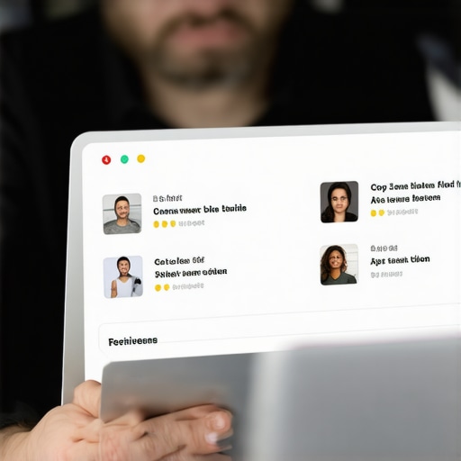 Business owner responding to reviews on a laptop