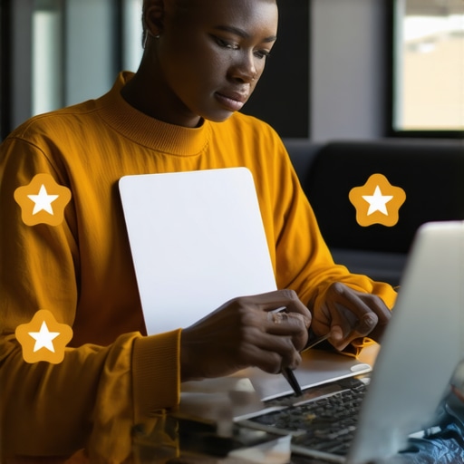 Person analyzing customer reviews on a laptop to boost local map rankings.