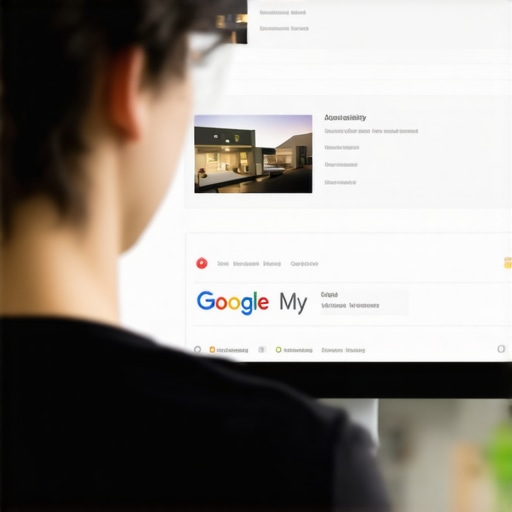 Person editing Google My Business profile on a laptop with focus on local business information.