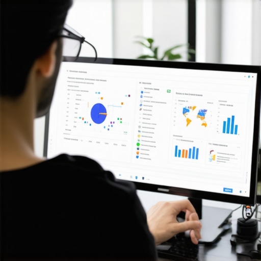 Person reviewing local business map analytics on a computer screen.