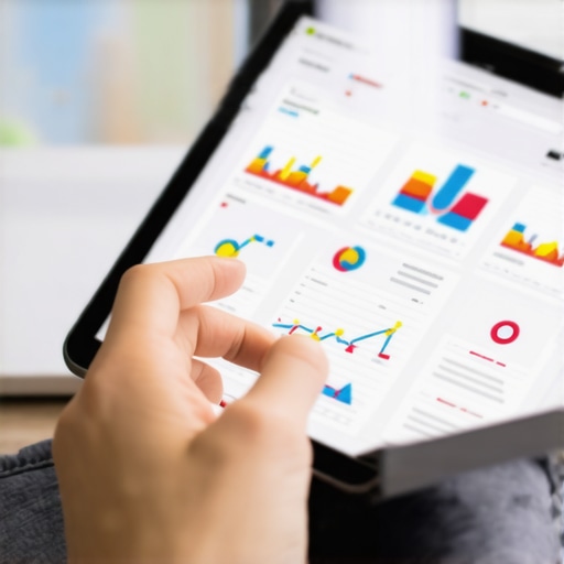 Using Tech Tools for Map Ranking Person reviewing local SEO analytics on a tablet with charts and maps.